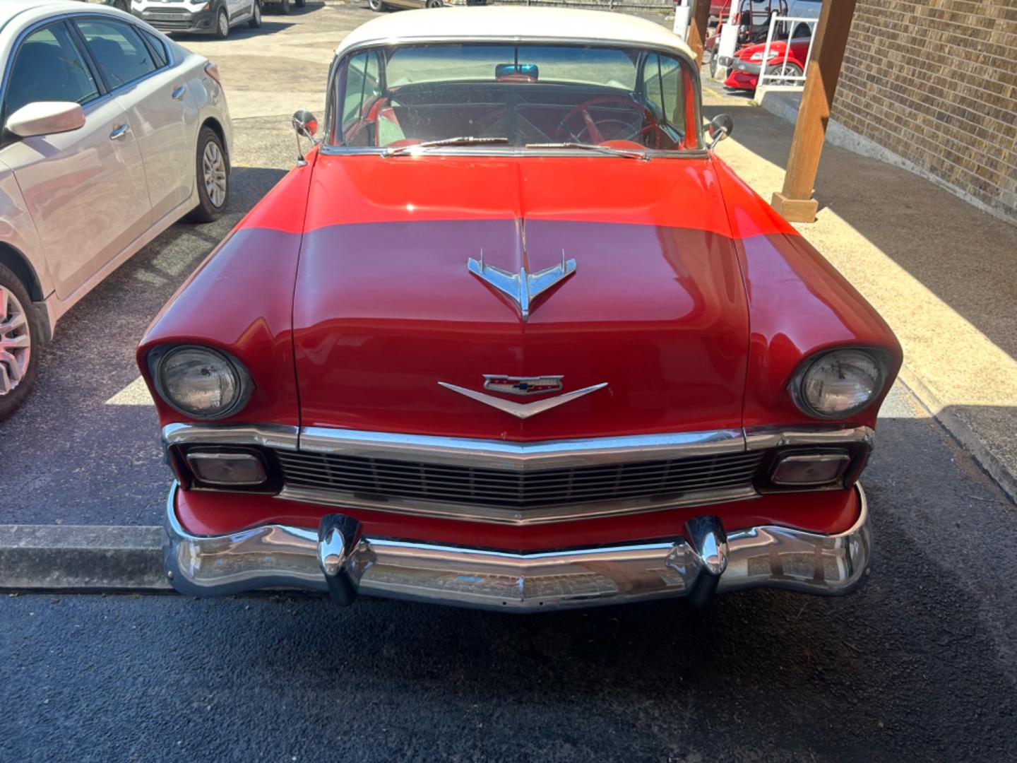 1956 Red Chevrolet Bel Air Bel Air (C56F032989) , located at 1687 Business 35 S, New Braunfels, TX, 78130, (830) 625-7159, 29.655487, -98.051491 - Photo#5